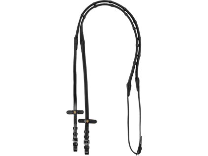 Oťaže gumové Eventa Equestro, čierne