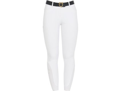 Rajtky jazdecké Fleece Equestro, s gripom, zimné, dámske, biele