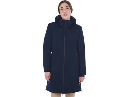 Bunda jazdecká Basic EQUESTRO, dlhá, dámska, navy blazer