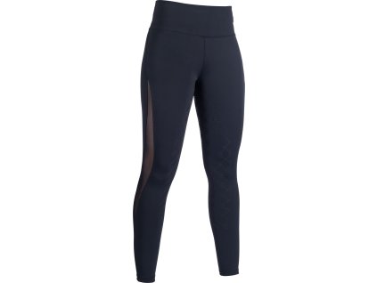 Legíny jazdecké Edinburgh Mesh HKM, s gripom, dámske, čierne