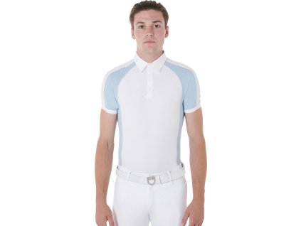 Tričko súťažné Slim Fit Equestro, pánske, skyway