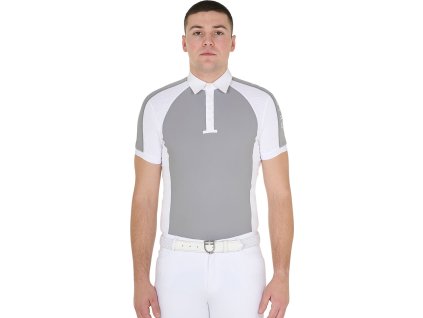 Tričko súťažné Slim Fit Equestro, pánske, frost grey