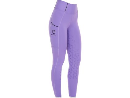Legíny jazdecké Equestro, s gripom, dievčenské, dahlia purple