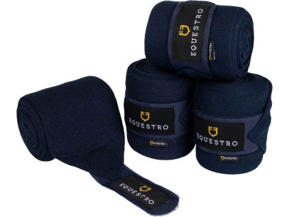 Bandáže pletené Equestro, 4 ks, 4 m, navy