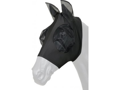 Maska proti hmyzu HorseGuard, s ochranou uší, čierna