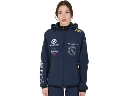Bunda softshellová New Style Multilogo Equestro, dámska, navy blazer