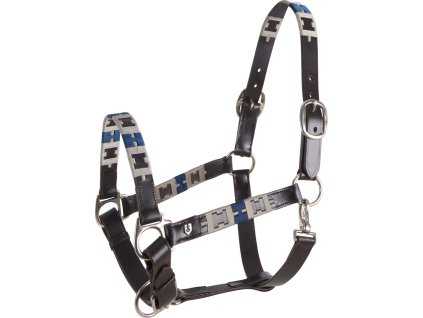 Ohlávka kožená Polo H Equestro, tmavohnedá