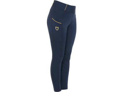 Legíny jazdecké Equestro, s gripom, dievčenské, navy blazer