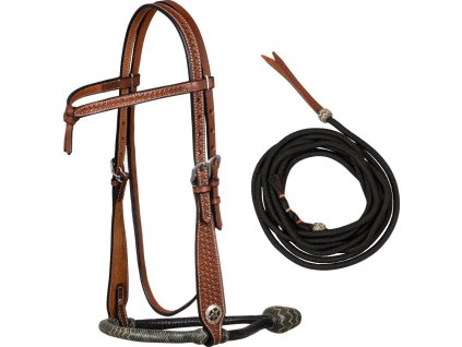 Set uzdečky a oťaží Bosal Basket Tooling Pool's, COB/FULL, chestnut