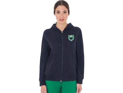 Mikina Sponge Stich Logo Equestro, so zipsom, dámska, navy blazer/ultramarine green