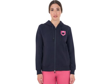 Mikina Sponge Stich Logo Equestro, so zipsom, dámska, navy blazer/honeysuckle