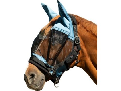 Maska proti hmyzu Premium HKM, na ohlávku, smokey blue