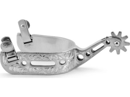 Šporne westernové Aluminum Engraved POOL'S, silver