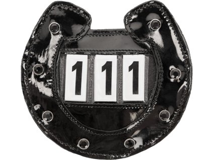 Číslo štartovné Horseshoe QHP, 1 ks, trojmiestne, čierne