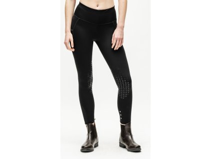Legíny jazdecké Formfit Horseware, s gripom na kolenách, dámske, core black