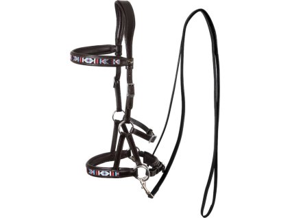 Uzdečka bezzubadlová Sidepull Sierra F.R.A., hnedá