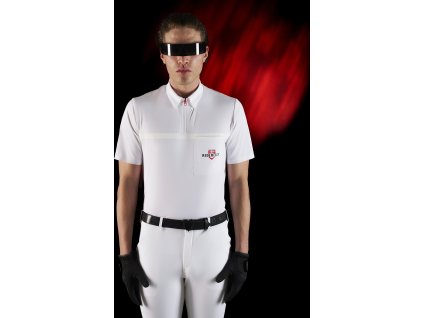 Tričko súťažné Ridertech Equestro, s krátkym rukávom, pánske, biele