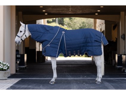 Deka stajňová Rambo Optimo Plus, 400 g, s krkom, navy/thunderstorm grey & silver