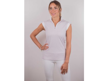 Tričko na preteky Seville Penelope, bez rukávov, dámske, white/pink