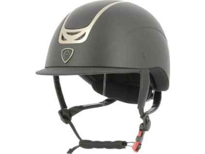 Prilba jazdecká Pepit Equithème, black/golden pink