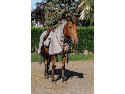 Deka jazdecká proti hmyzu Riding World, s krkom, grey