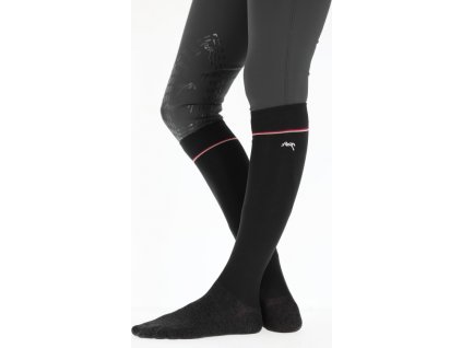 Podkolienky Luxe Penelope, 2 páry, black/white/red striped