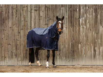 Deka proti hmyzu Mixed Equithème, s nepremokavým chrbtom, s krkom, navy