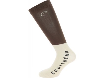 Podkolienky Compet Equithème, pár, brown/ecru