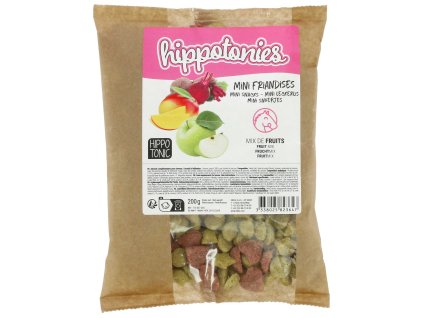 Pamlsky pre kone mini Hippotonies Hippotonic, 200 g, mix ovocia