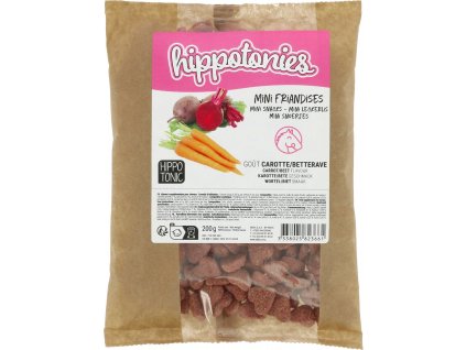 Pamlsky pre kone mini Hippotonies Hippotonic, mrkva/cvikla, 200 g