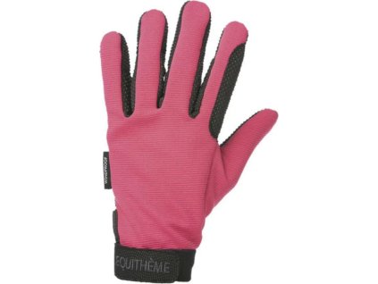 Rukavice jazdecké Knit Equithème, zimné, dámske, fuchsia