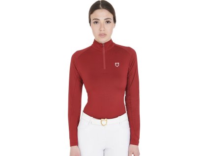 Tričko multifunkčné Base Layer Equestro, dámske, burgundy/white