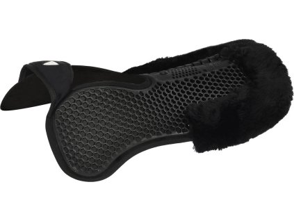 Dečka gélová Withers Free Hexa Gél & Back Riser w/Micropile, Sheepskin Acavallo, čierna