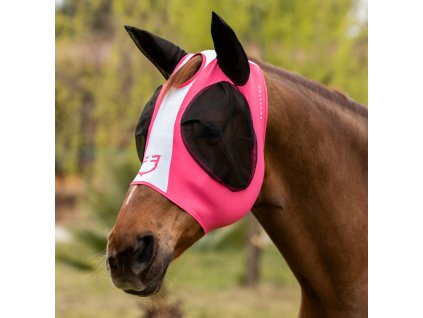 Maska proti hmyzu Lycra Equestro, s ochranou uší, honey suckle/brilliant white