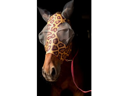 Maska proti hmyzu Horse Mania, s ochranou uší, natural panther