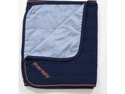 Šál fleecový Therapy Buas, 130 x 40 cm, navy/orange