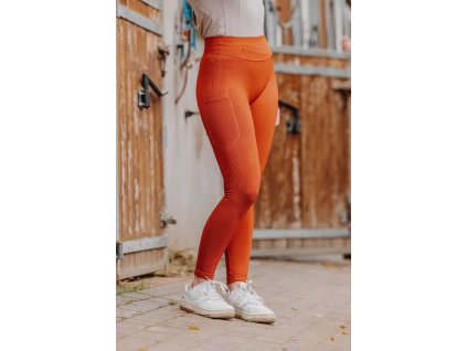 Legíny jazdecké Acacia Je t'aime Equithème, s gripom, dámske, orange