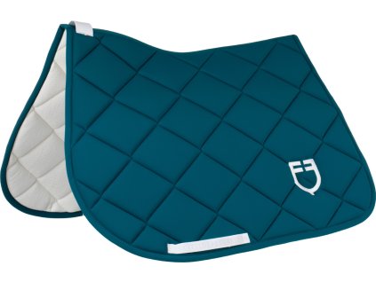 Dečka podsedlová GP logo Equestro, skoková, petrol/white