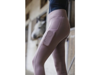 Legíny jazdecké Flora Je t'aime Equithème, s gripom, dámske, antique pink