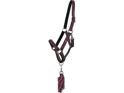 Set ohlávky s vodítkom QHP, wine red