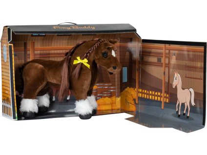 Koník plyšový Equestro, brown/white