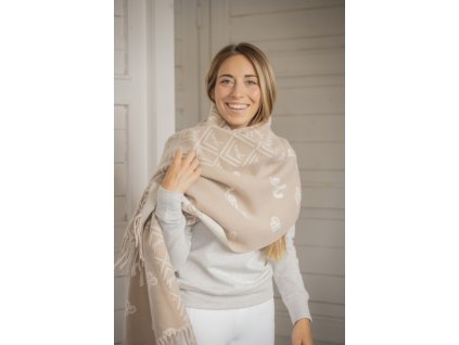 Šál Lana Penelope, beige/ecru