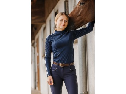 Tričko funkčné Mélodie Equithème, dámske, navy