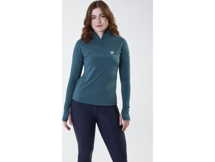 Tričko zimné Strive Horseware, so zipsom, dámske, dynasty green