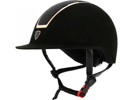 Prilba jazdecká Glint Lamé Equithème, black/rose gold