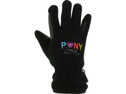 Rukavice Pony Love Equi-Kids, zimné, detské, čierne