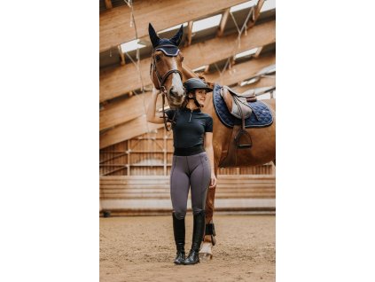 Legíny jazdecké Iris Je t'aime Equithème, s gripom, dámske, dark grey