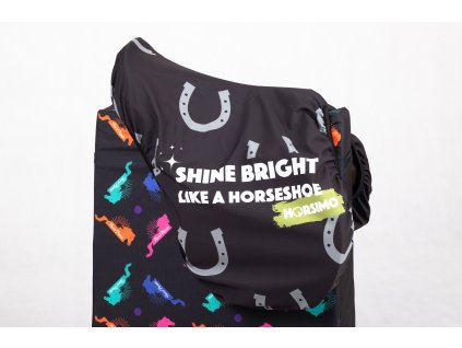 Obal na sedlo Shine Bright Like a Horseshoe HORSIMO, čierny