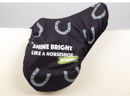 Obal na sedlo Shine Bright Like a Horseshoe HORSIMO, čierny