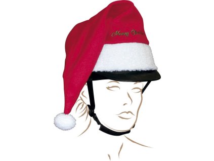 Poťah na prilbu vianočný Noël Equithème, red